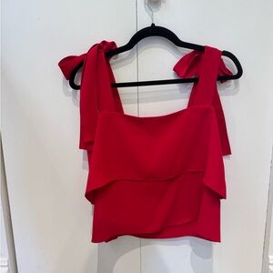 Amanda Uprichard Red Bow Tie Tank